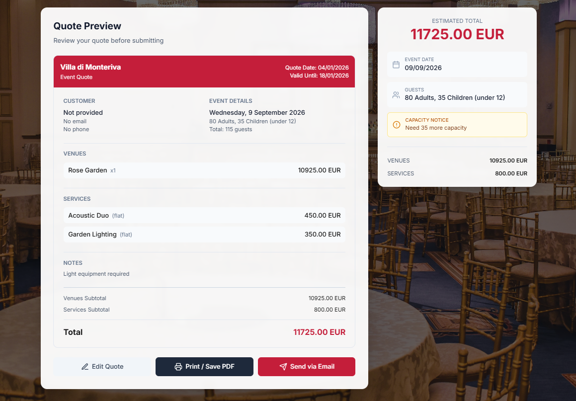 Event4u quote preview and download